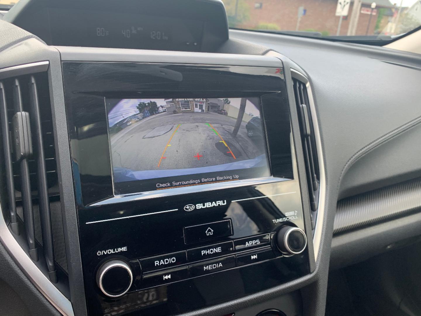 2018 Cool Gray Khaki /Black Subaru Crosstrek 2.0i Premium (JF2GTACC9J8) with an 2.0L L4 DOHC 16V engine, Automatic transmission, located at 821 Market Street, Meadville, PA, 16335, (814) 724-2500, 41.641064, -80.152435 - EXTREMELY clean, CARFAX 1-owner vehicle!! Power windows & locks, keyless entry, X-Mode, 17" alloy wheels, Subaru STARLINK Multimedia system with AUX/USB/BT, front/rear floor mats, fold down rear seats, privacy tinted rear windows, roof rack, rear backup camera, power moon roof, fog lamps, and NEW T - Photo#15